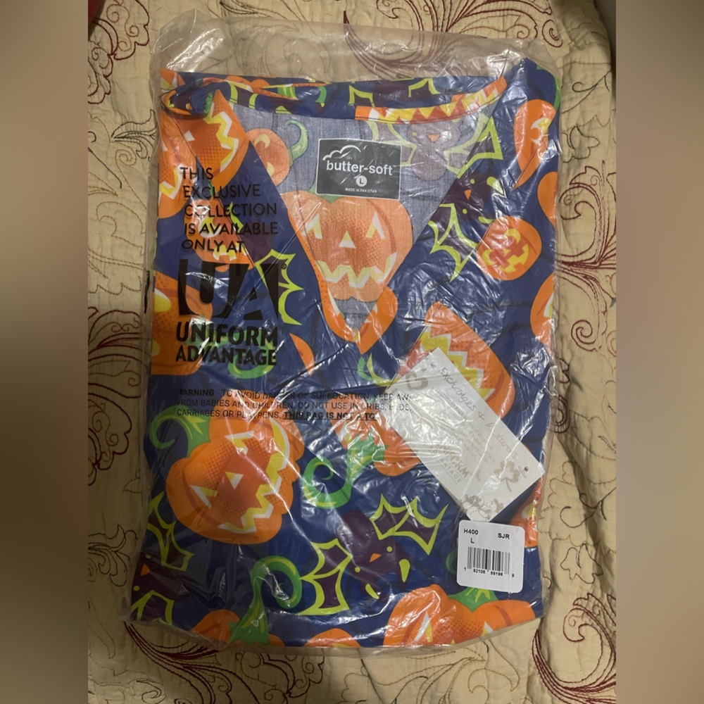 Halloween scrub top